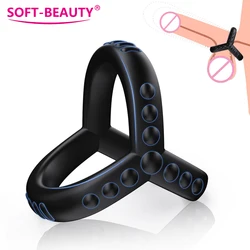 Penis Ring Reusable Silicone Semen Cock Ring Penis Enlargement Scrotum Bind Delayed Ejaculation Sex Toys For Men Couple Rings