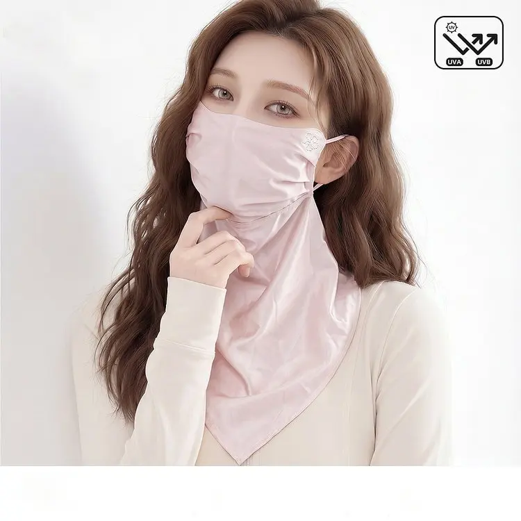 Summer New Tencel Sun-Protective Face Mask Outdoor UV-Protective Neck-CoveringTraditional Chinese Style Silk Sun Protection Mask