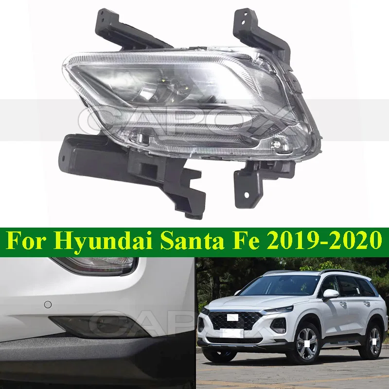 CAPQX Front Bumper Fog Light Fog Lamp Daytime Running Light For Hyundai Santa Fe 2019-2020 Front Driving Light Foglight Foglamp