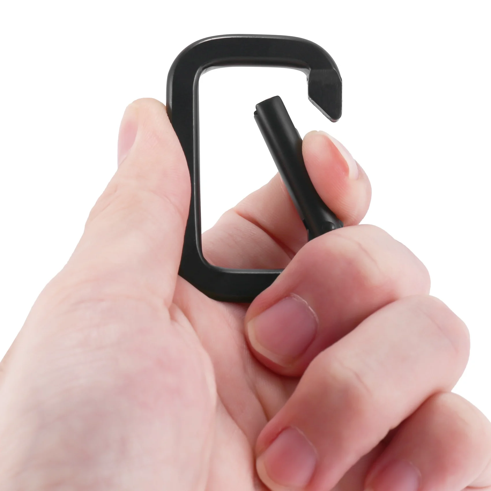ABRT-Mountaineering Button D Shape Spring Buckle Multifunctional Square Carabiner Aluminum Backpack Buckle Hiking Key Ring