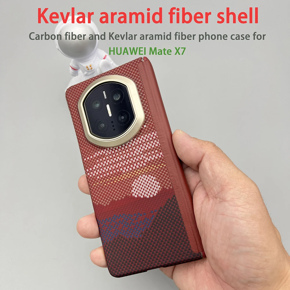 

For HUAWEI Mate X7 Phone Case - Kevlar Aramid Fiber Hard Shell Ultra-Thin Lightweight Magnetic Foldable Protection Cover matex7