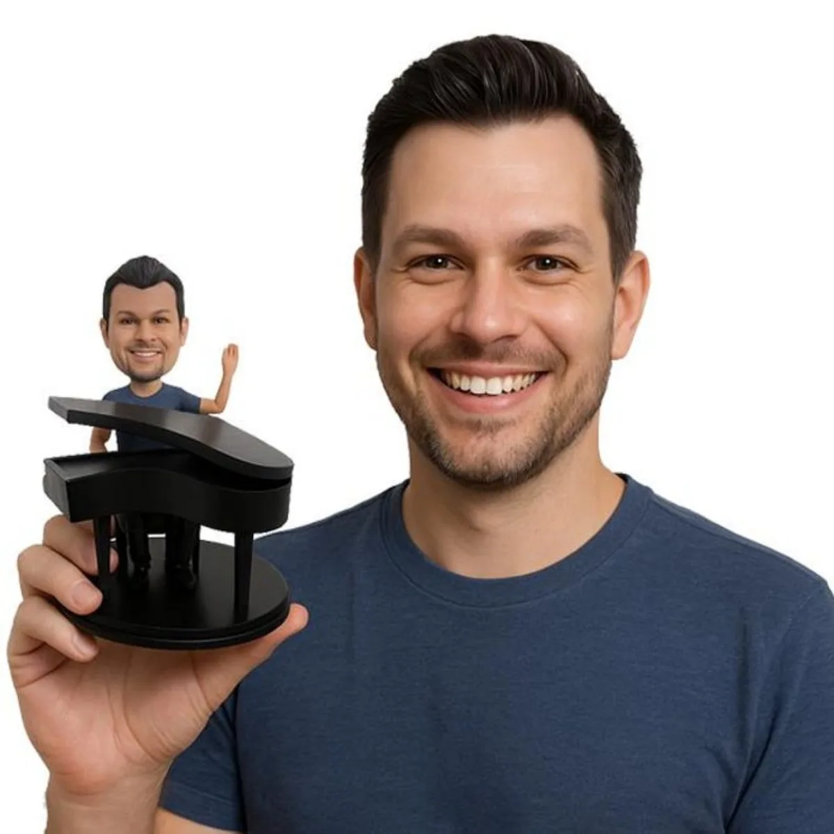 

Индивидуальная фигурка-бобблхед из глины, сделанная вручную по фото, персонализированный сувенир, подарок ручной работы для пары на годовщину.