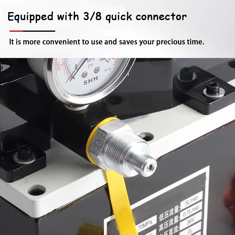 

Переносной гидравлический насос JP-700 с литиевой батареей, электромагнитным клапаном и гидравлической насосной станцией 36В