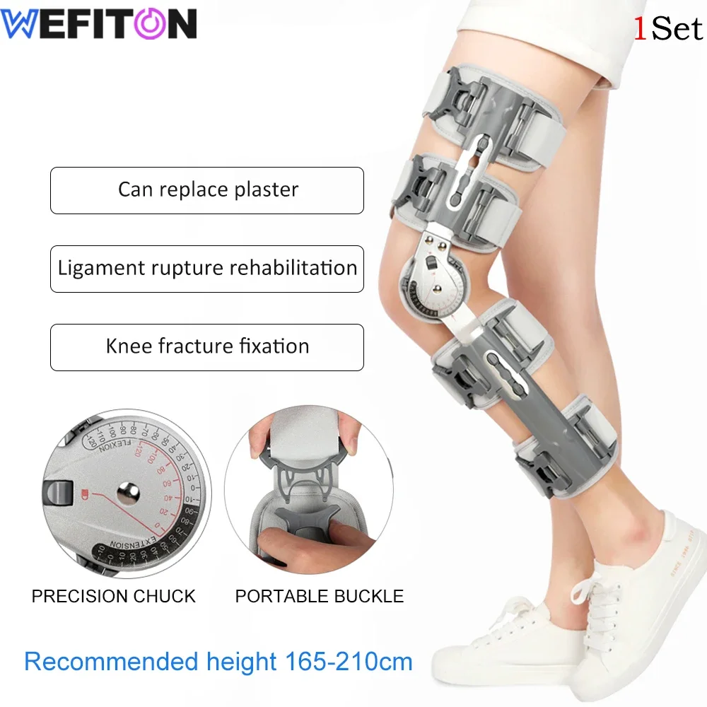 

1Set Hinged Knee Braces ROM Post OP Knee Immobilizer Legs Brace Orthopedic Patella Knee Braces for Injury Recovery Stabilization