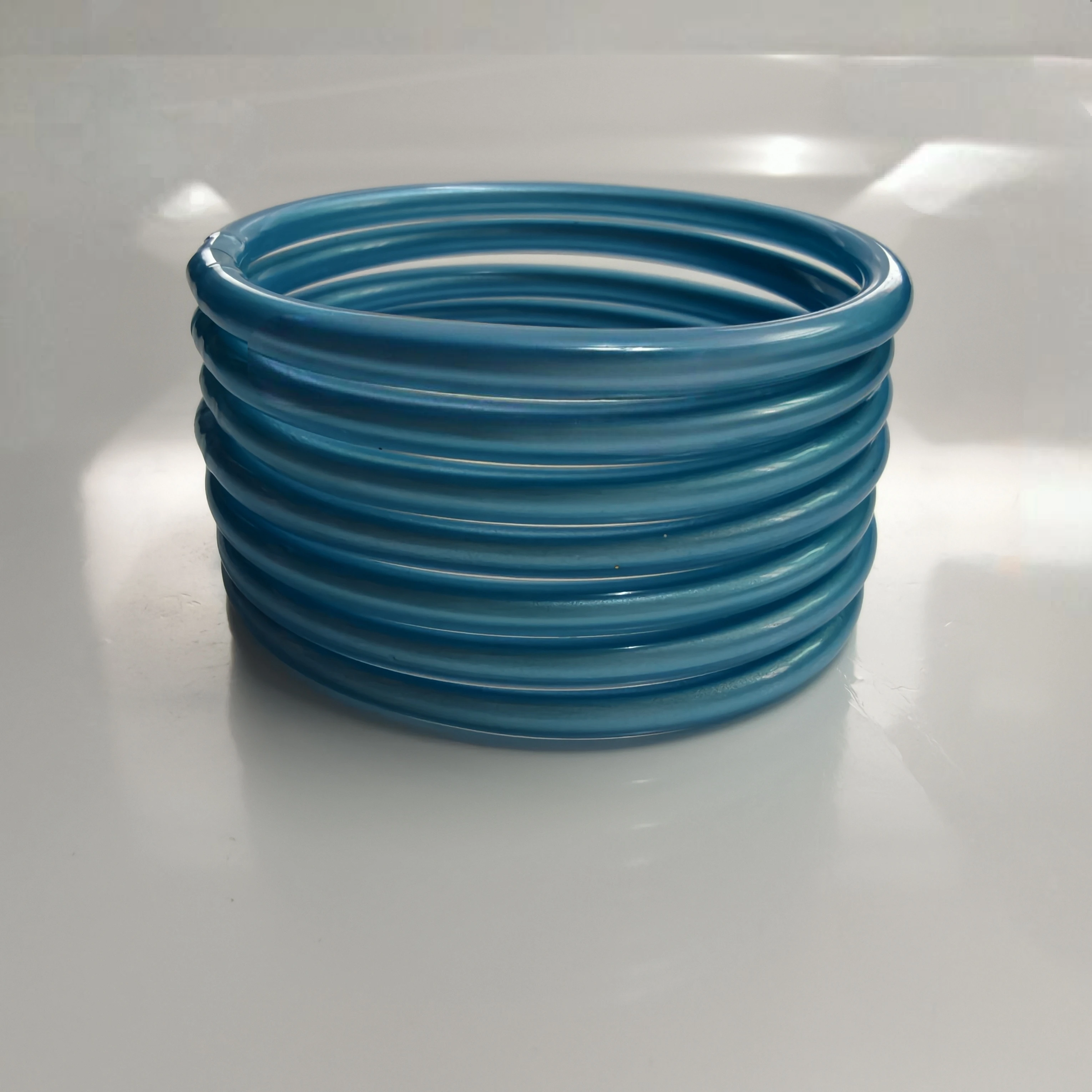 7Pcs/Set Multilayer Stacked Jelly Bangles for Women Shiny Slim Stackable Thin Bangle Bracelet Waterproof Handmade Jewelry Gift