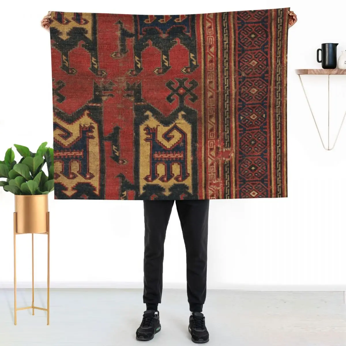 

Vintage Kilim 11 Throw Blanket Cozy Warm Blanket for Bed Room Decor