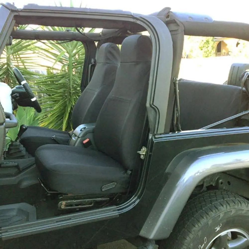 

Neoprene Seat Cover Custom-Fit Wrangler TJ/LJ 2003-06 Full Set | Front + Rear Wrangler Seats, Waterproof, Thermal-Proof (Black)
