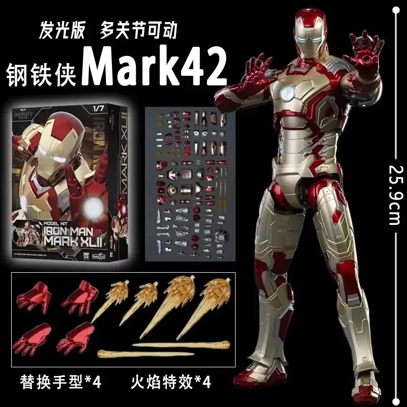 Fondjoy 1:7 Originale Iron Man Mk42 Mk43 Mk46mk5 Mk6 Mk7 Giocattolo Fai Da Te Action Figure Tony Stark Legend Collezione Anime Modello Per Bambini Regalo