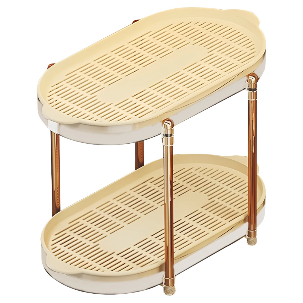 

Double Layer Cup Holder Rack Cream White Kitchen Living Room Mug ganizer Storage Tray Draining Dish Drying Rack Household