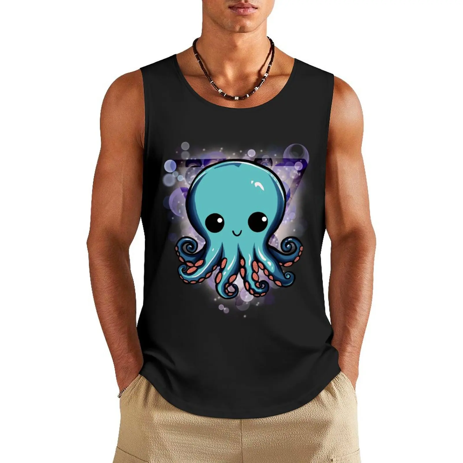 Water: Octopus Tank Top Bodybuilding shirt Men's gym t-shirts fitness clothing for men