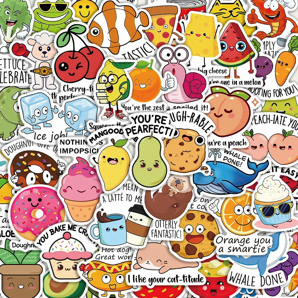 

﻿ 50pcs fun and inspiring exquisite and interesting stickers for decorating laptops, phone cases, cartoon creative stickers