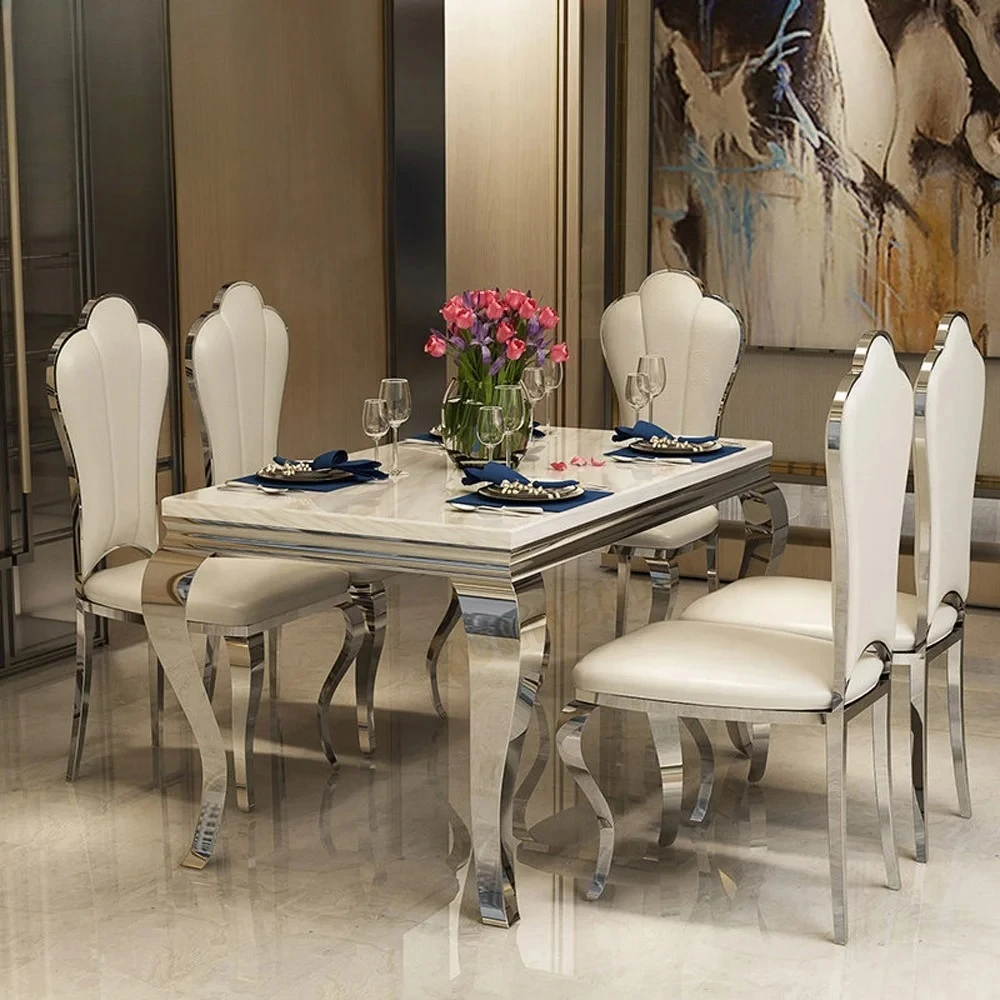 # Modern Dining Set Foshan Furniture Factory Glass Table Top Dinning Set Dining Table With 6 Chairs