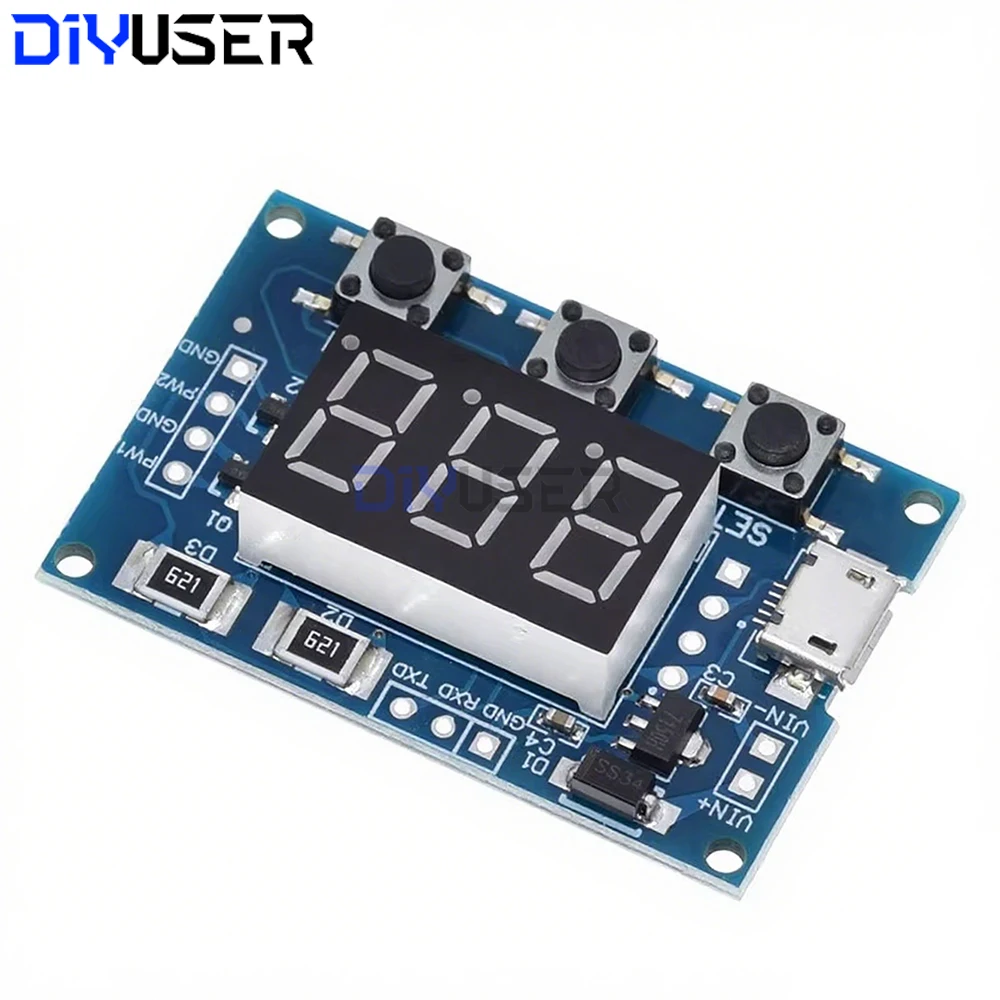 Digital PWM Controller 2CH, Adjustable Duty Cycle Frequency Module with LED Display for LED Dimmer Motor Speed Fan DC 5V-24V