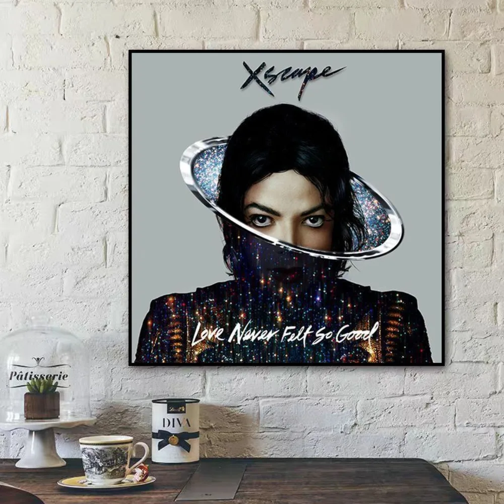 ملصق ديكور لغطاء ألبوم مايكل جاكسون - لوحة فنية جدارية لمغني الموسيقى لبار DJ وغرفة المعجبين وديكور المنزل