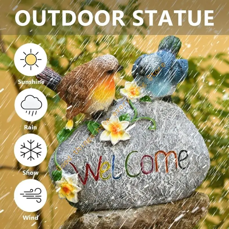 

55KF Realistic Bird Statue Resin Outdoor Garden Decoration Welcome Sign Sculpture For Garden Yard Lawn Decoration Gift