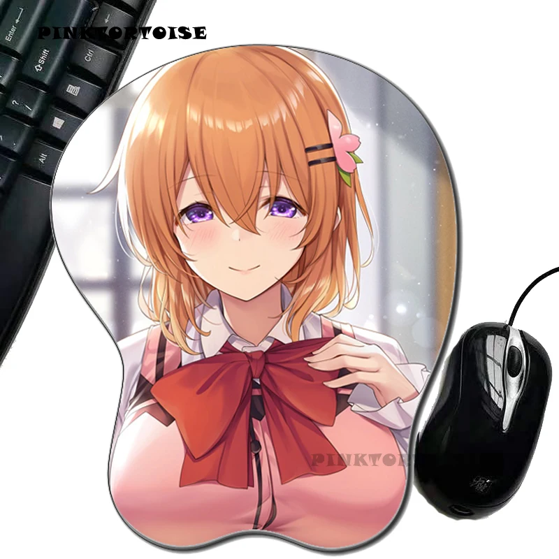 

PINKTORTOISE anime Uiharu kazari Soft Silicon Holo 3D chest Mouse Pad Ergonomic Mouse Pad Gaming MousePad mat playmat