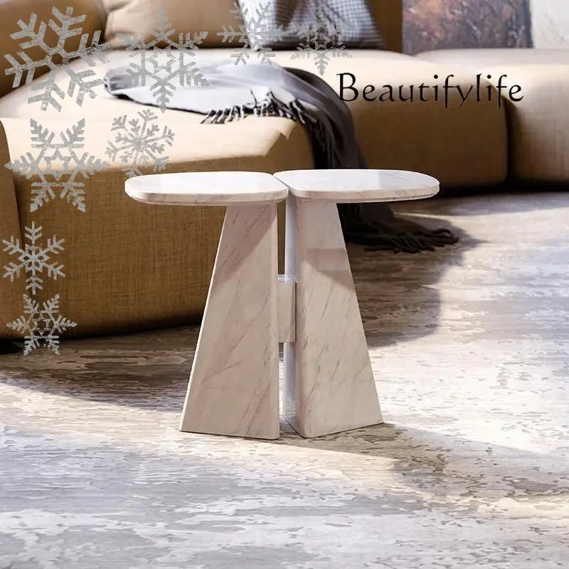 

C Современная мебель из массива камня, настраиваемый итальянский дизайнерский мраморный журнальный столик, минималистичная роскошная прикроватная тумбочка и торцевой столик,