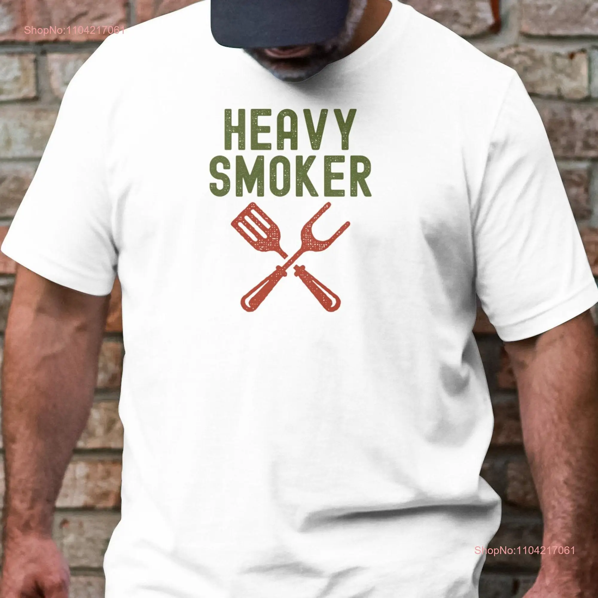 Heavy Smoker T Shirt Grillmaster Father's Day Ideas Dad BBQ Grill s Jokes long or short sleeves