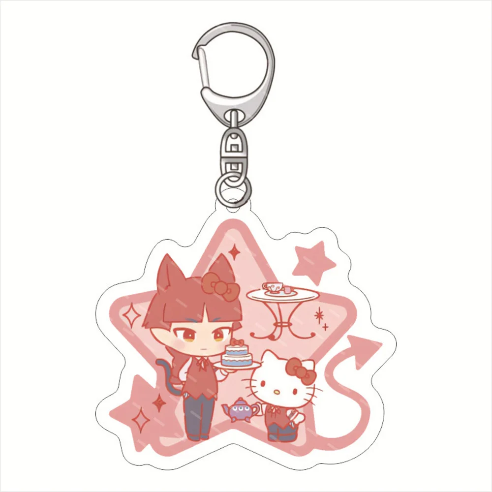 Anime Welcome To Demon-School Iruma-kun Keychain Figure Suzuki Iruma Valac Clara Key Chain Acrylic Keyring Car Bag friend Gifts