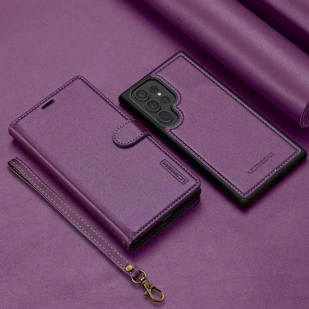 Afneembare portemonnee-hoes voor Samsung Galaxy S26 S25 Ultra S24 FE S21 S20 S23 S22 Plus A57 A37 A55 A35 A16 A15 met kaarthouder
