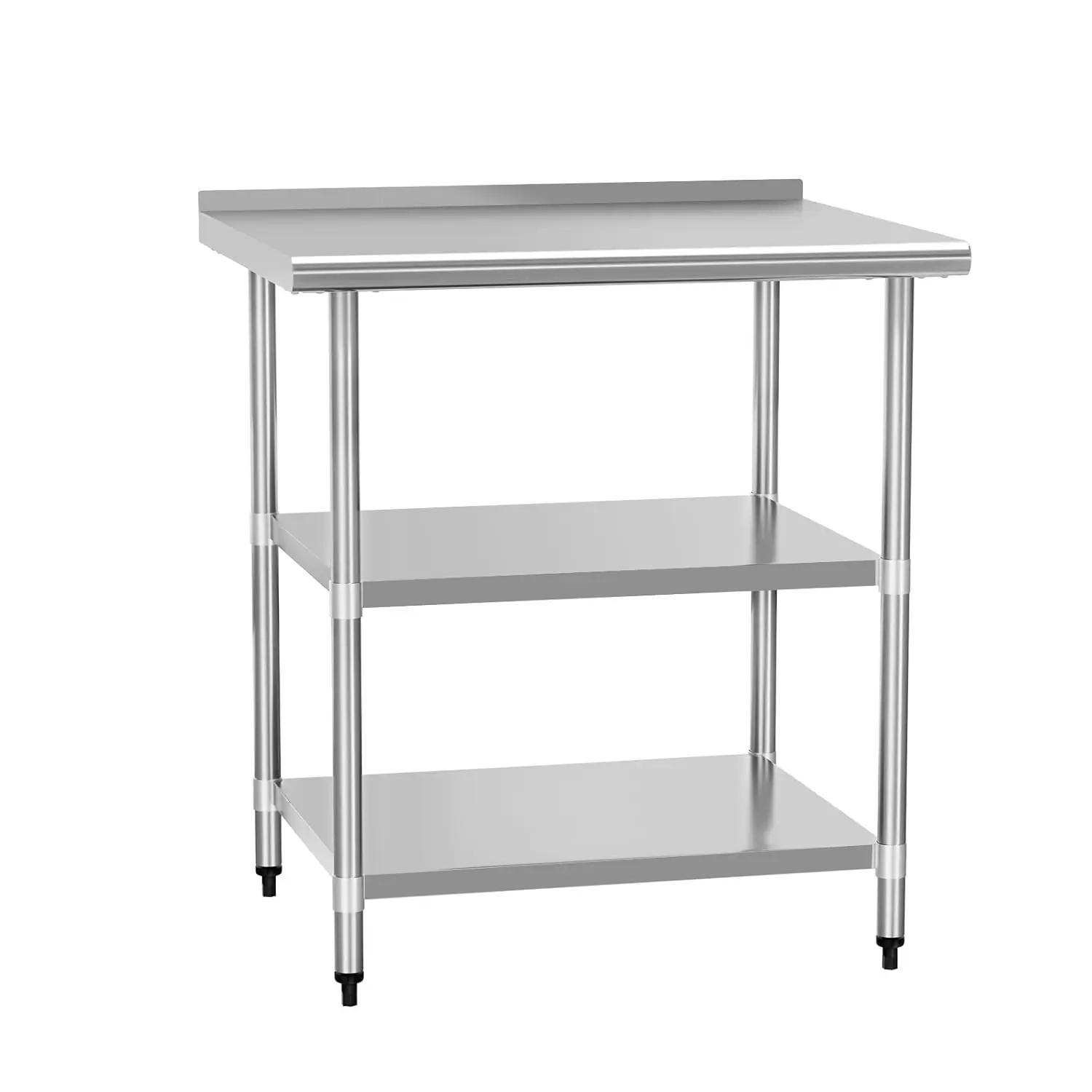 

Stainless Steel Table 24" x 30" with 2 Adjustable Undershelves and Backsplash, Commercial Metal Workstations for Kitchen, Garage