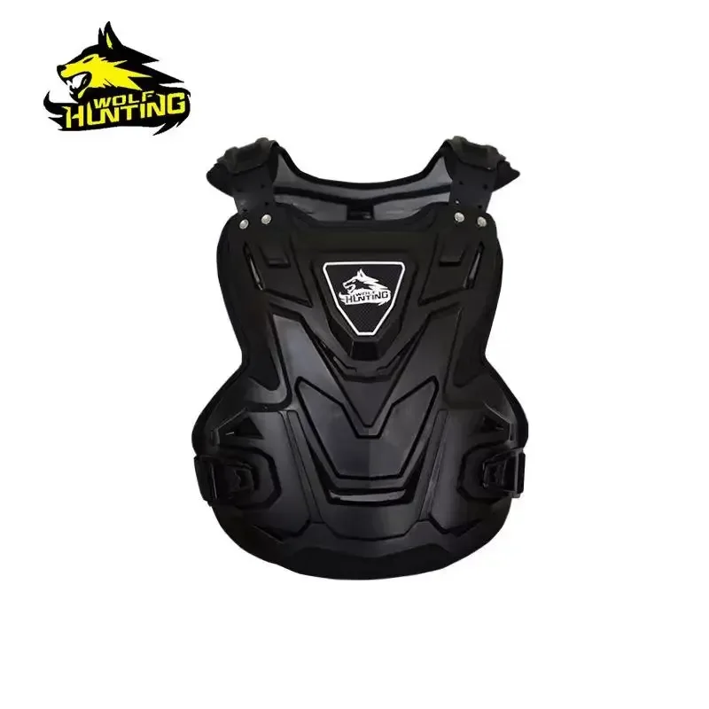 Wolf Hunter‑Breathable Motorcycle Anti‑Fall Body Armor OffRoad Vest Chest Back Support Protector for Motocross Rider Safety Gear
