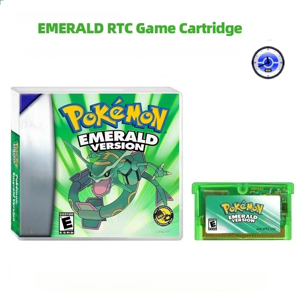 GBA  RTC Retro Game Cartridge，  Ruby Emerald  Fire Red Sapphire Leaf Green  English  Games