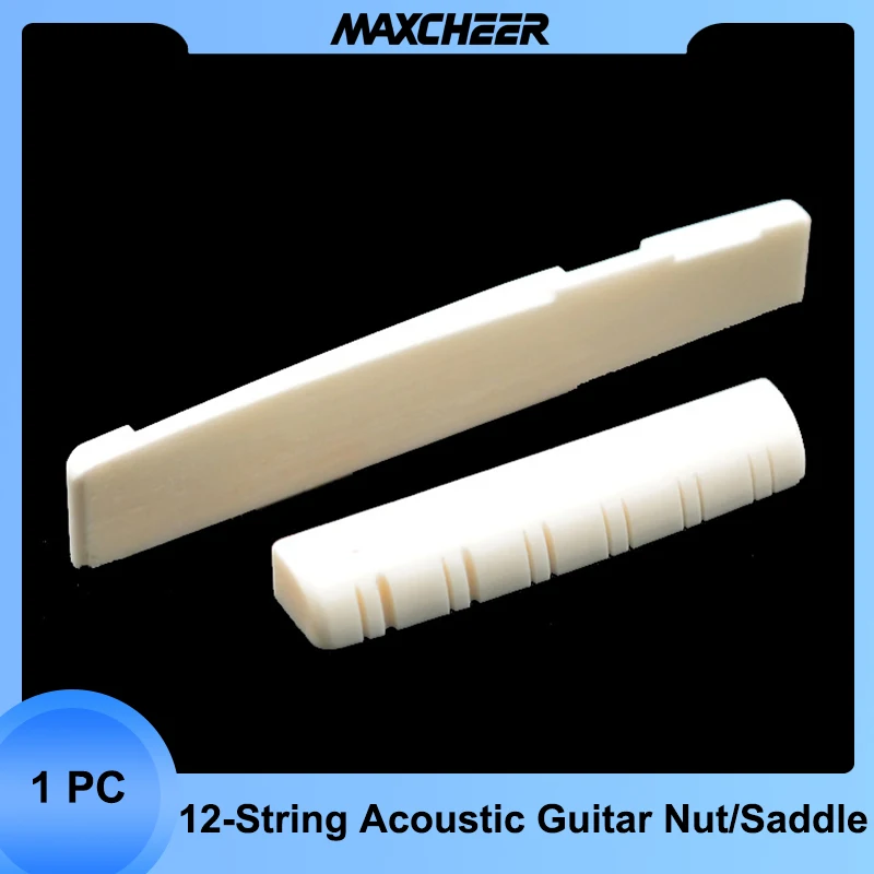 

12 Strings Acoustic Guitar Bone Bridge Saddle Nut for Folk guitar 49mm / 76mm Guitarra Replacement Parts