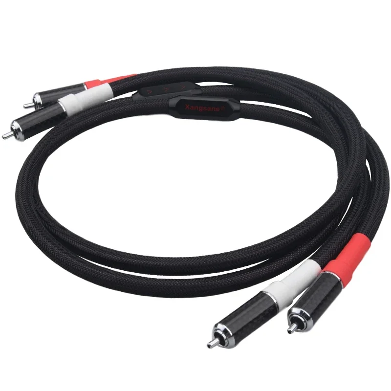 

Pair 4N Pure Silver RCA Cable HiFi Audio 2RCA To 2RCA Interconnect Line for Amplifier DVD CD Player