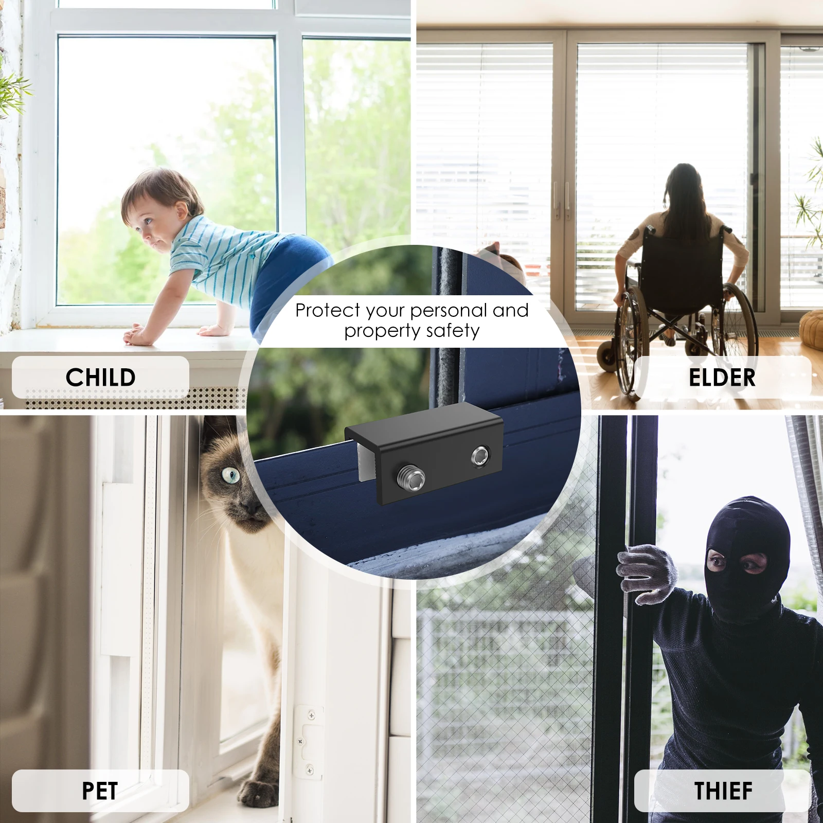 Picture 6: Sliding Window Locks Window Security Bars with Key Adjustable Window Locks For Up and Down Windows and Horizontal Windows