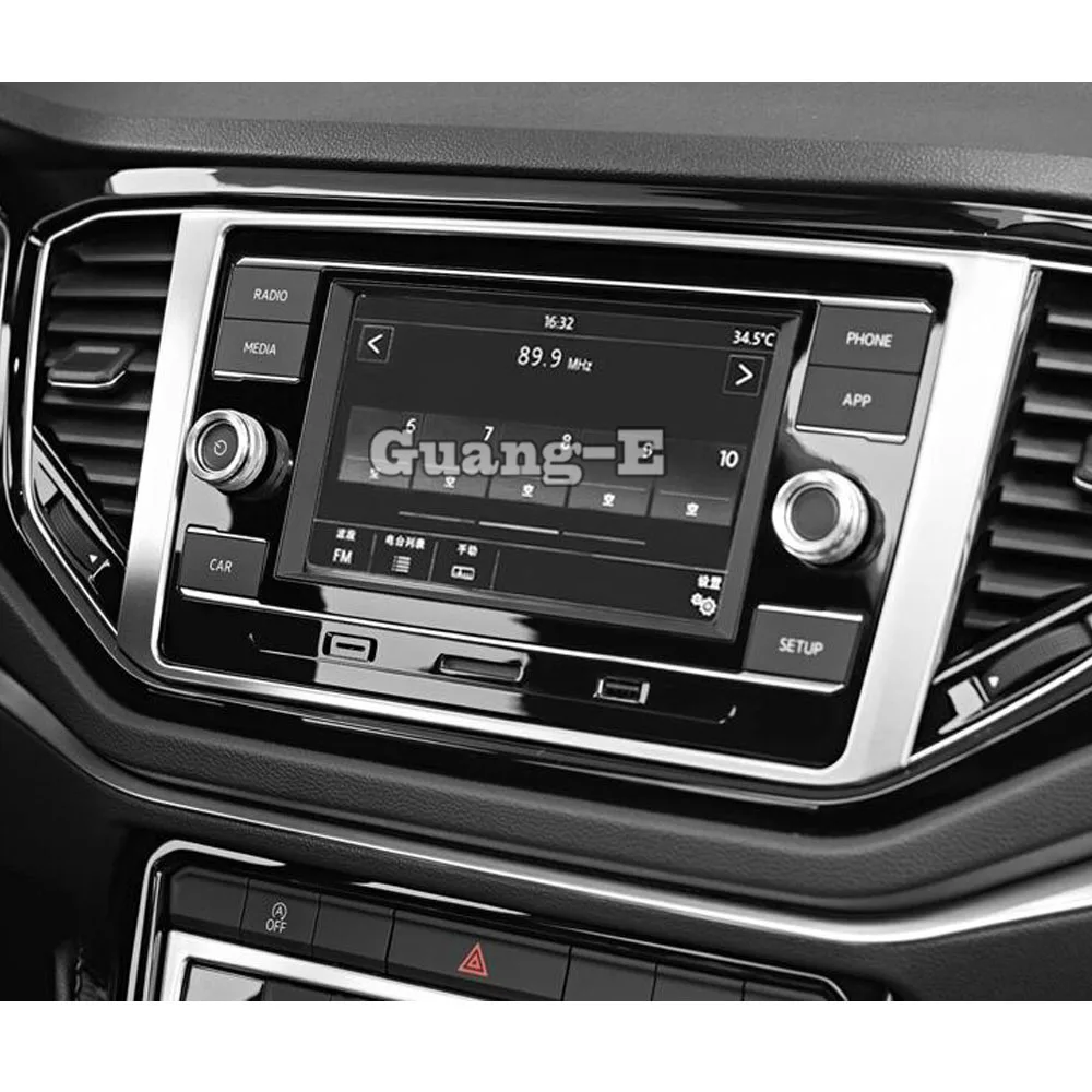 سيارة عرض بار الملاحة الإطار الزخرفية ل Volkswagen VW T-ROC TROC 2017 2018 2019 2020 2021 الفولاذ المقاوم للصدأ الداخلية 1 قطعة