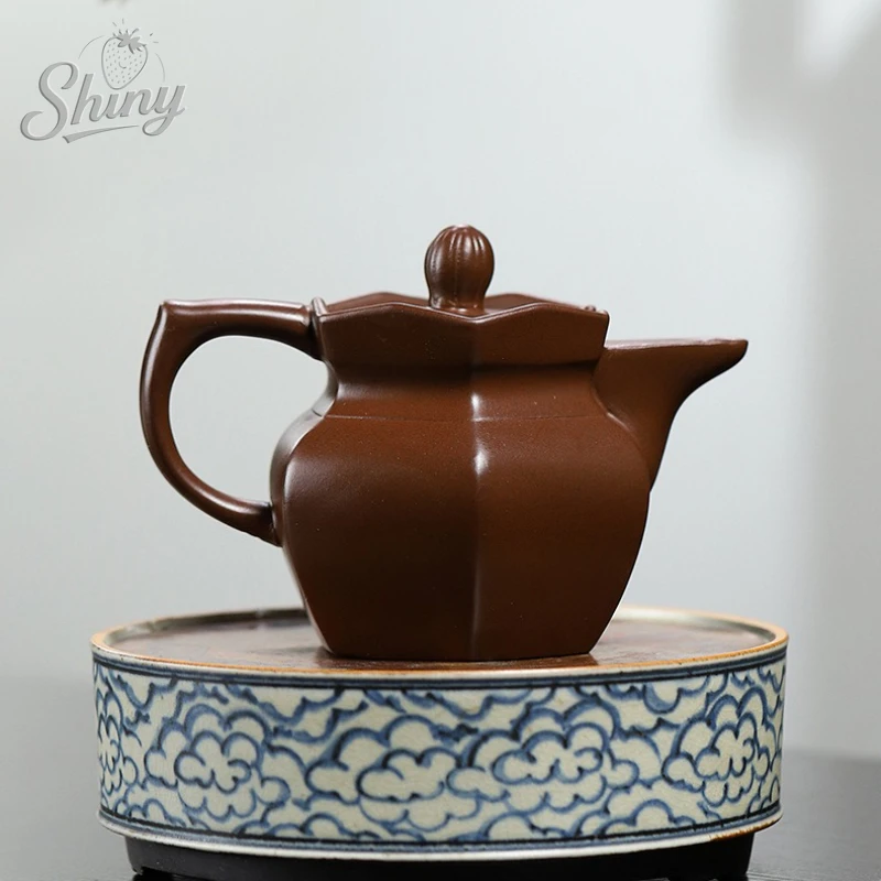 Purple Clay Pot Monk's Hat Brewing Teapot Single Pot Home Kung Fu Tea Set