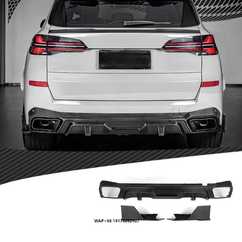 Full Replacement Glossy Prepreg Carbon Fiber Rear Bumper Lip Diffuser for X5 G05 LCI 2023+
