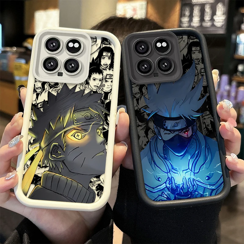 N-Naruto Liquid Silicone Case for Xiaomi Mi 14 13 13T 12 12T Pro 12X 12S 11 Lite 11T POCO F5 X5 X3 NFC Shockproof Soft TPU Cover