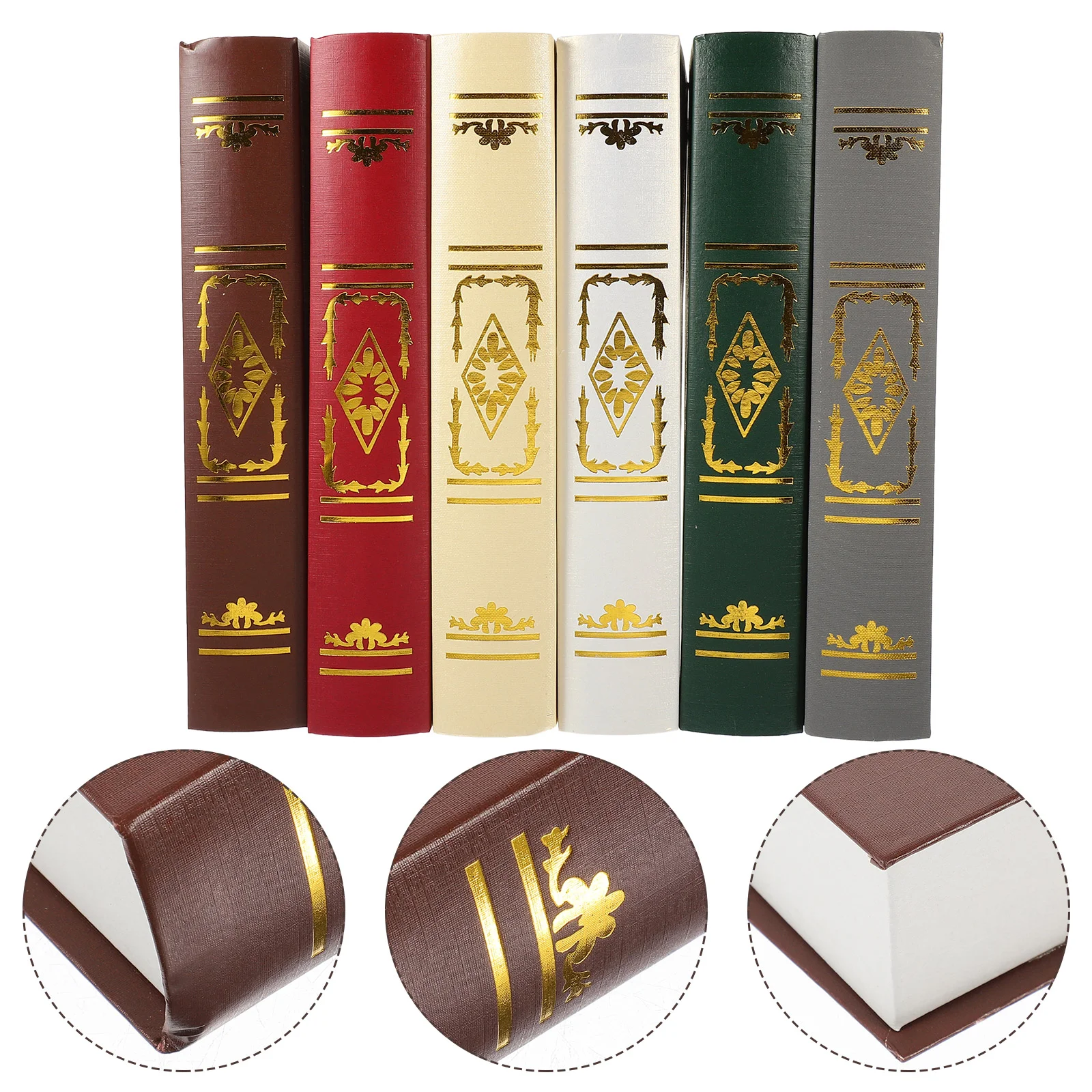 6 Pcs European Retro Fake Book Decorative Ornaments Tabletop Model Home Coated Paper Desktop Office