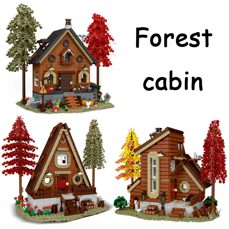 

1689PCS Creative Triangle Tree House Building Blocks Street View Forest Villa Cabin Architecture Model Bricks Toys For Kids Gift