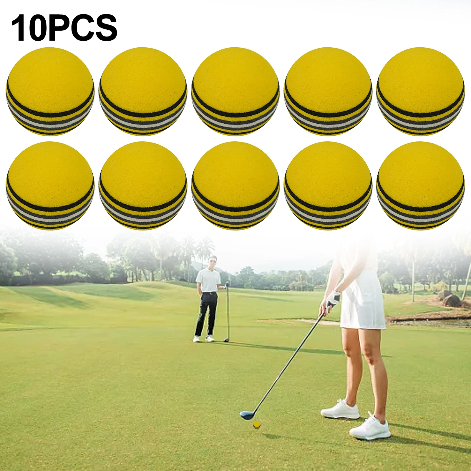 10pcs Useful Swing Training Foam Balls Indoor Practice Rainbow-EVA Sponge Golf-Balls Red/Blue/Yellow Light Weight Flexible Part