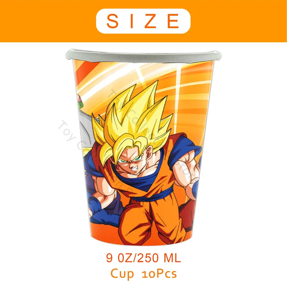 Goku Dragon Ball Z Anime Figure Latex Foil Ballon Party Supplies Paper Plate Cup Tableware Party Toy Gift Supplies Wall Hanging