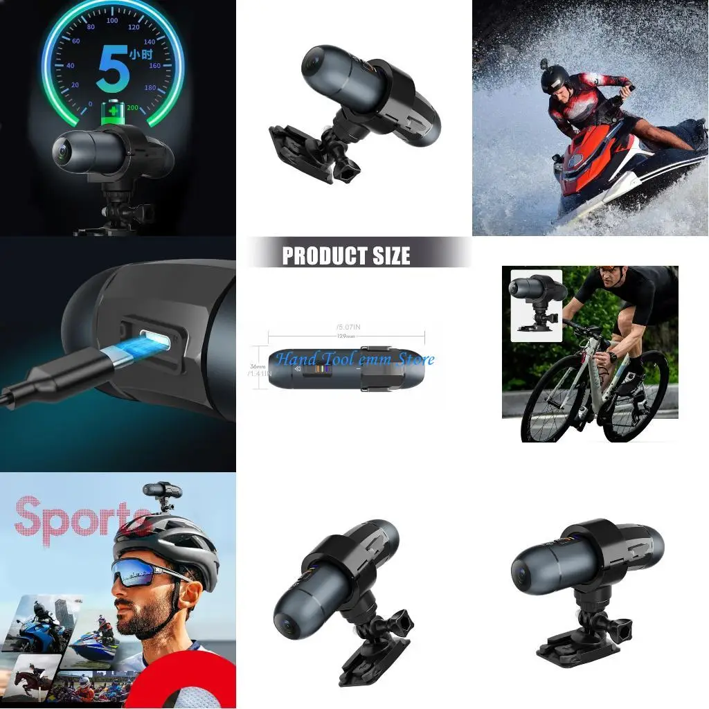 

H37F Lightweight Helmet Mount Action Camera 4K Recording Stabilization Mountain Bike