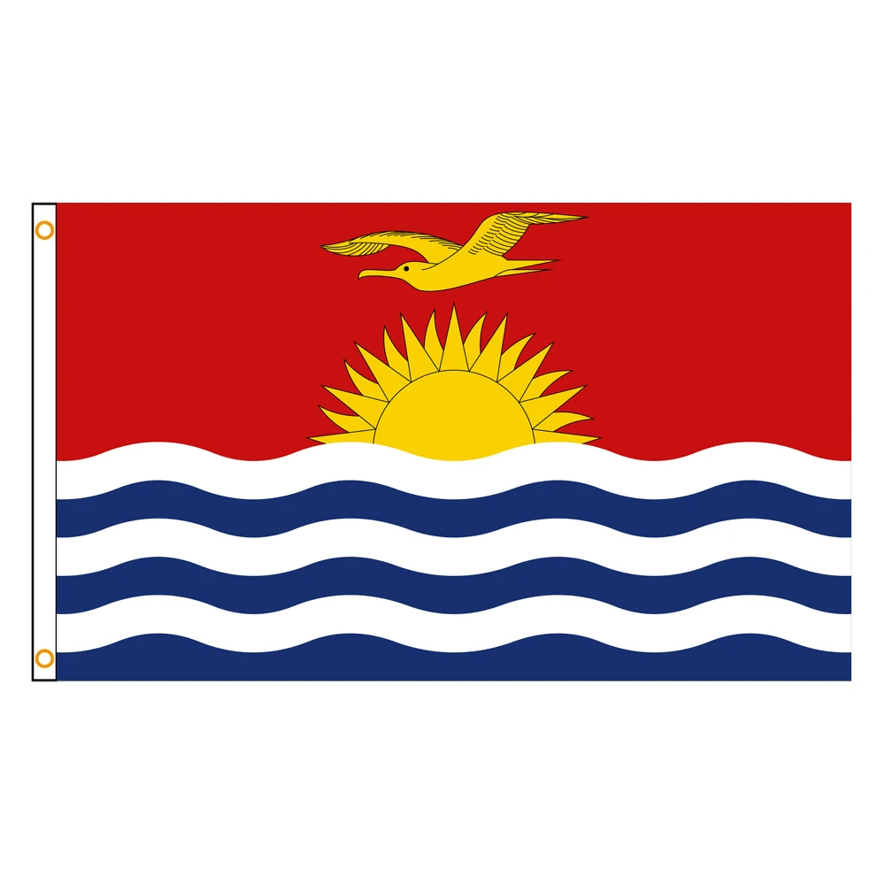 2×3FT Kiribati Emblem Flag Polyester Printed Banner Tapestry For Decor