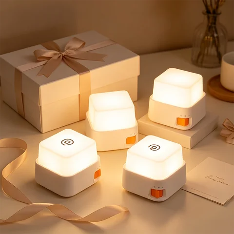 LED Night Lights Bedside Table Lamp Mini Keyboard Light USB Rechargeable Led Lamp Decor Holiday Baby Bedroom For Birthday Gift