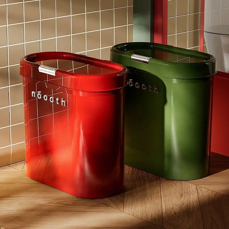 

Large Capacity Waste Bins Narrow Anti Odor Trash Can Living Room Bedroom Paper Basket Household Garbage Baskets with Lid