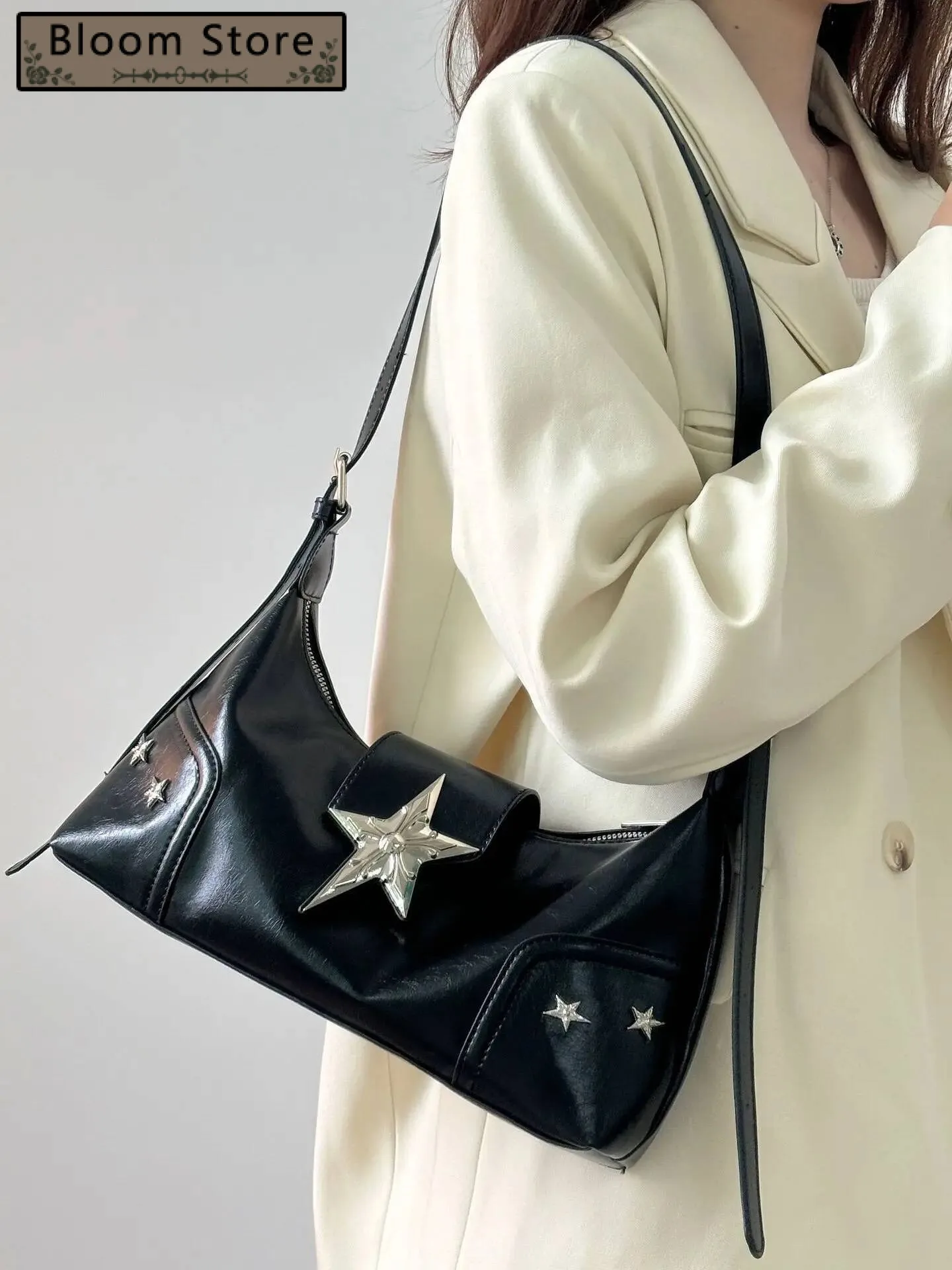 

Bloom Versatile Star Y2k Shoulder Hot Girls Sweet Cool Pu Leather Casual Crossbody Bags Female Retro Messenger Bag 2025