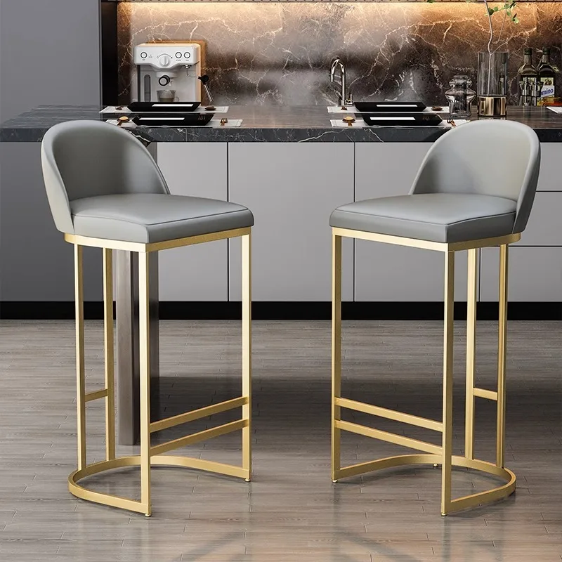 Golden Design Bar Chair Contemporary Luxury Elegant Nordic Counter Chairs High Foldable Accent Sillas De Bar Club Furniture