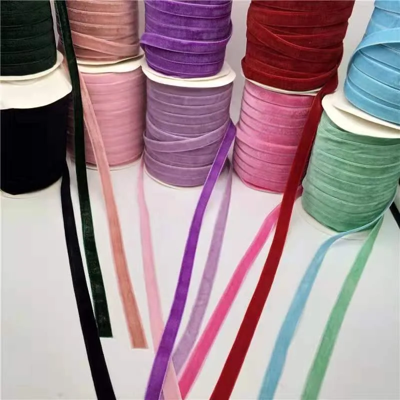 Velvet Ribbon 1cm 5Yards Wreath Handmade Craft Velvet Ribbon Gift Wrapping Valentine\'s Day Bouquet Packaging Christmas Gifts Ri