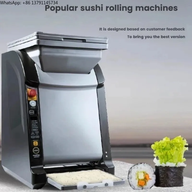 Automatic rice sprinkling + fully automatic rolling, efficient sushi making expert