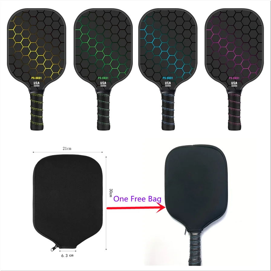 

USAPA Approved Pickleball Paddle Fiberglass Surface Lightweight Pickleball Racket for Indoor/Outdoor Training & Match with Bag