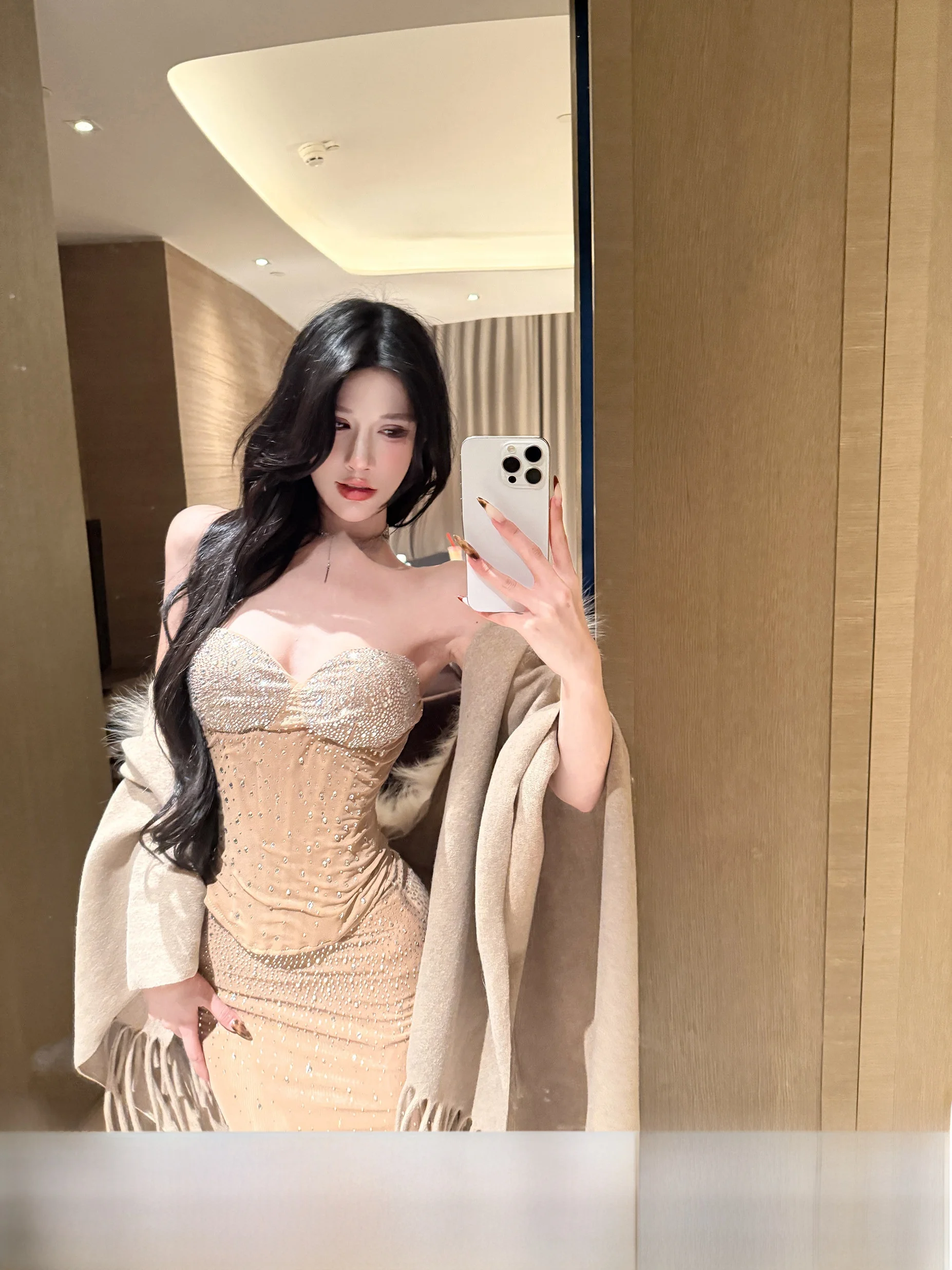 

Комплект из топа и юбки с стразами Ele Heavy-Du, модный женский осенне-зимне-весенний комплект