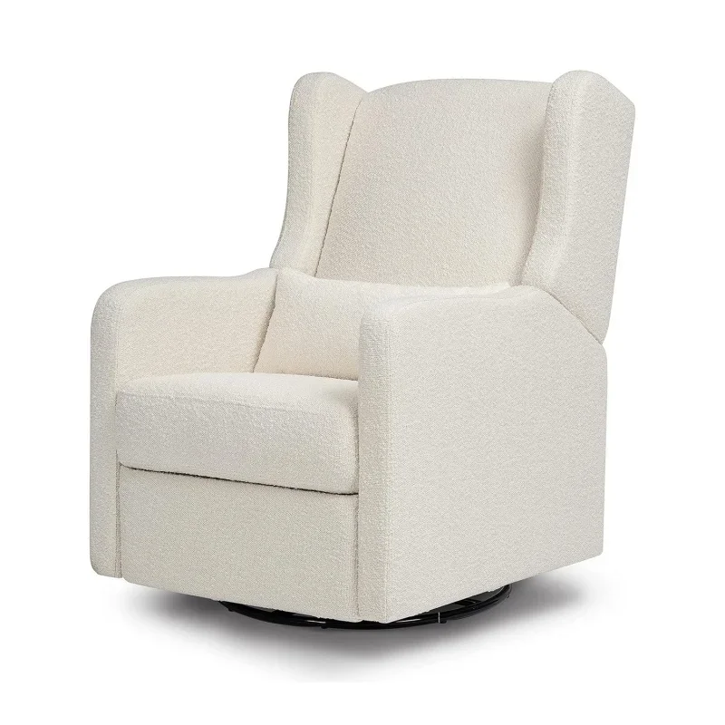 DaVinci Arlo Recliner and Swivel Glider in Ivory Boucle, Greenguard Gold Certified