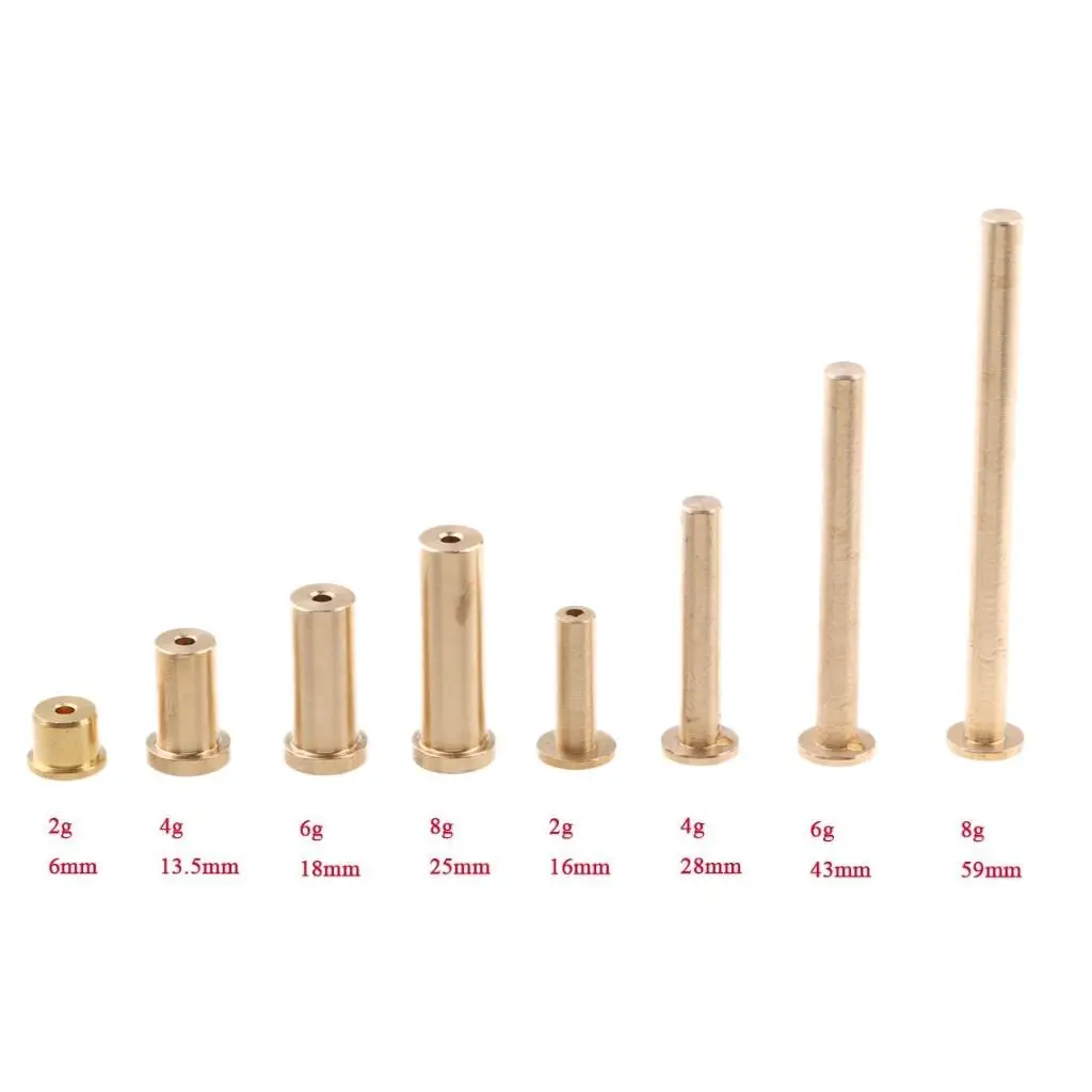 8-35pack 8pcs Brass Shaft Tip Swing Plug Weights for Steel Iron & Steel Wood